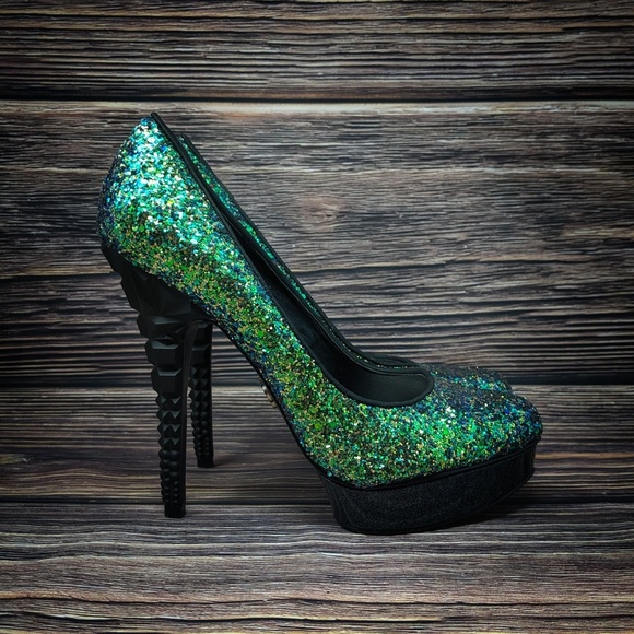 RACHEL Rachel Roy Shoes - ❤️Rachel Roy Green Glitter Sparkle Platform Heels